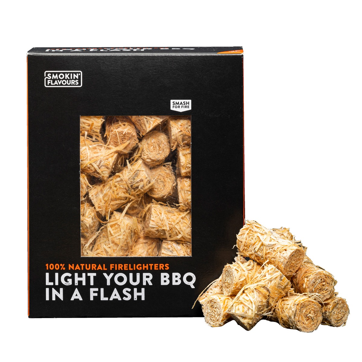 Smokin' Flavours Aanmaak Wokkels - Snelle en Efficiënte Ontbranding - Handige Wokkels voor het Aansteken van de BBQ - Milieuvriendelijk en Betrouwbaar | FUN COOKING ONLINE