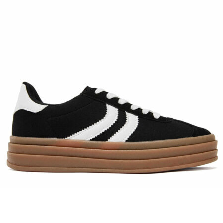 Sneakers Gestreept Zwart | Fashionize