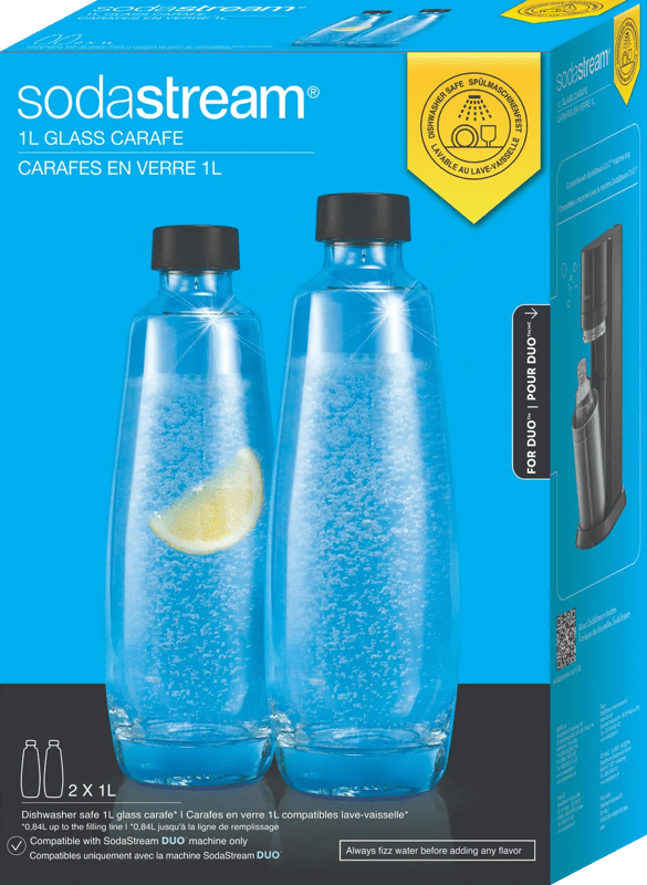 SodaStream DUO Glazen karaffen 1 liter 2-pack