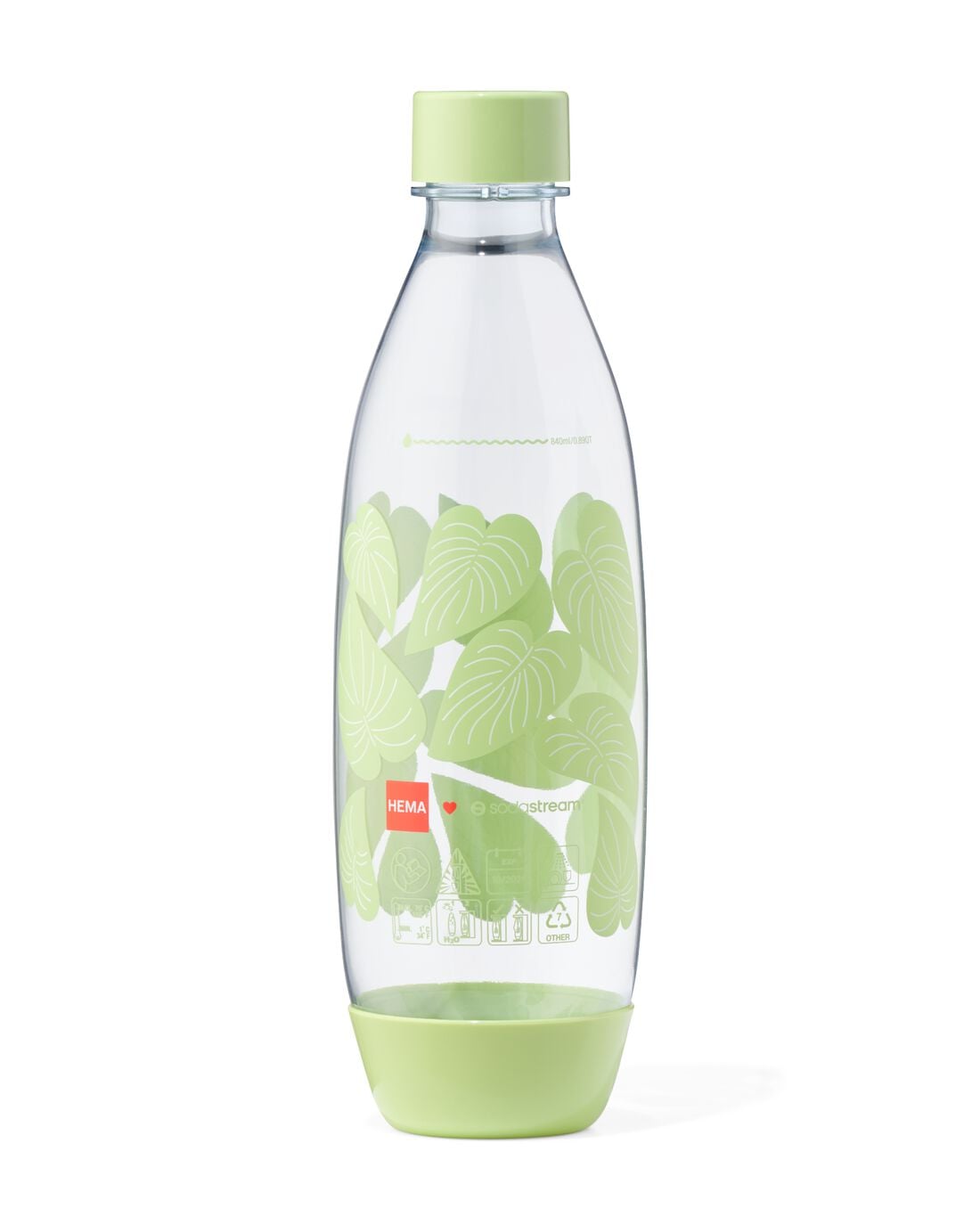 kunststof fles 1L bladeren groen