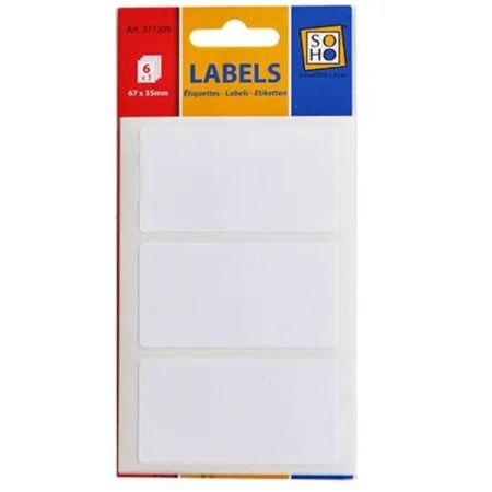 Soho etiketten wit 67x35mm 3/6 vel | Soho