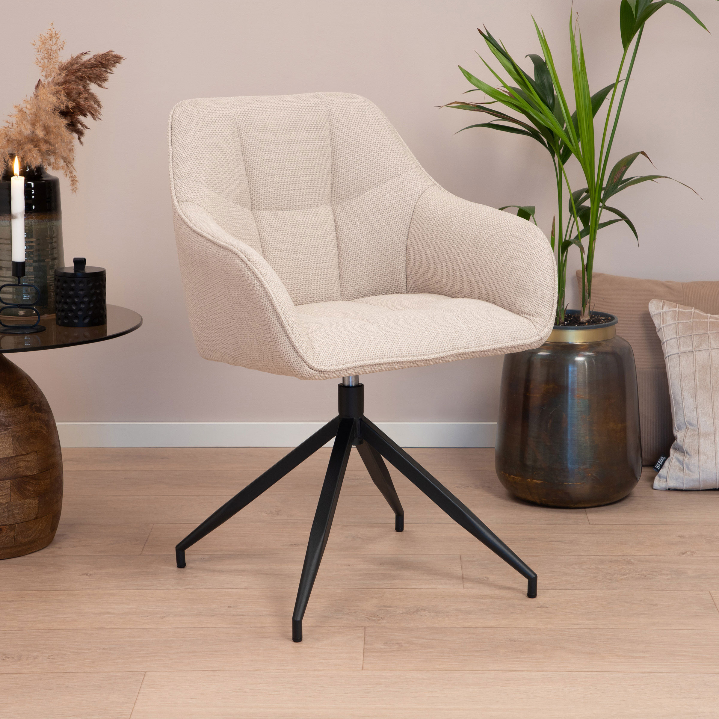 Sohome Draaibare Eetkamerstoel 'Loa' kleur Beige | Sohome