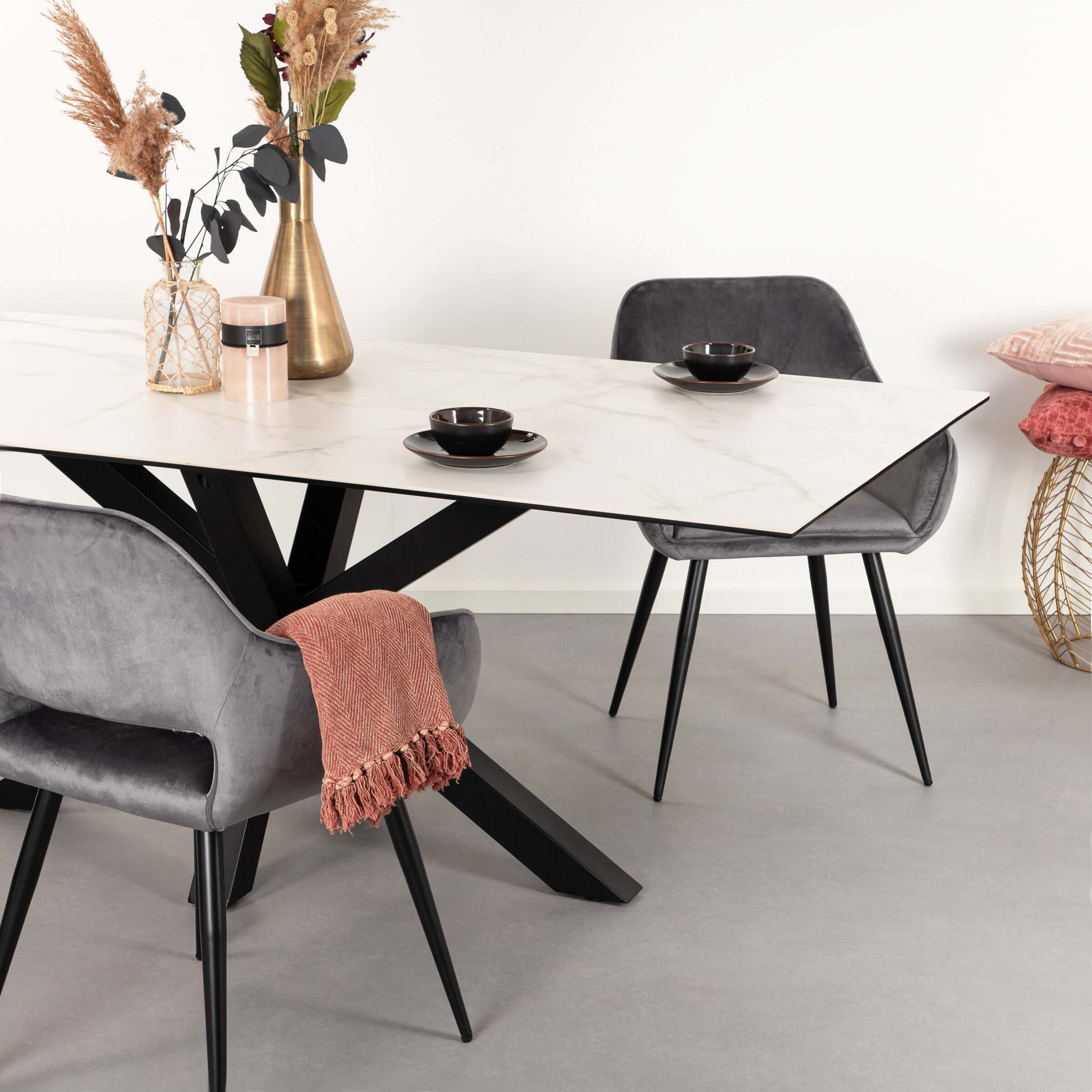 Sohome Eettafel 'Parker' Keramiek met marmerlook