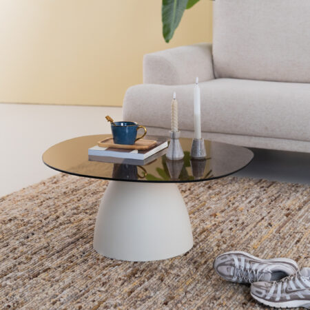 Sohome Organische Salontafel 'Jacky' Glas en betonlook