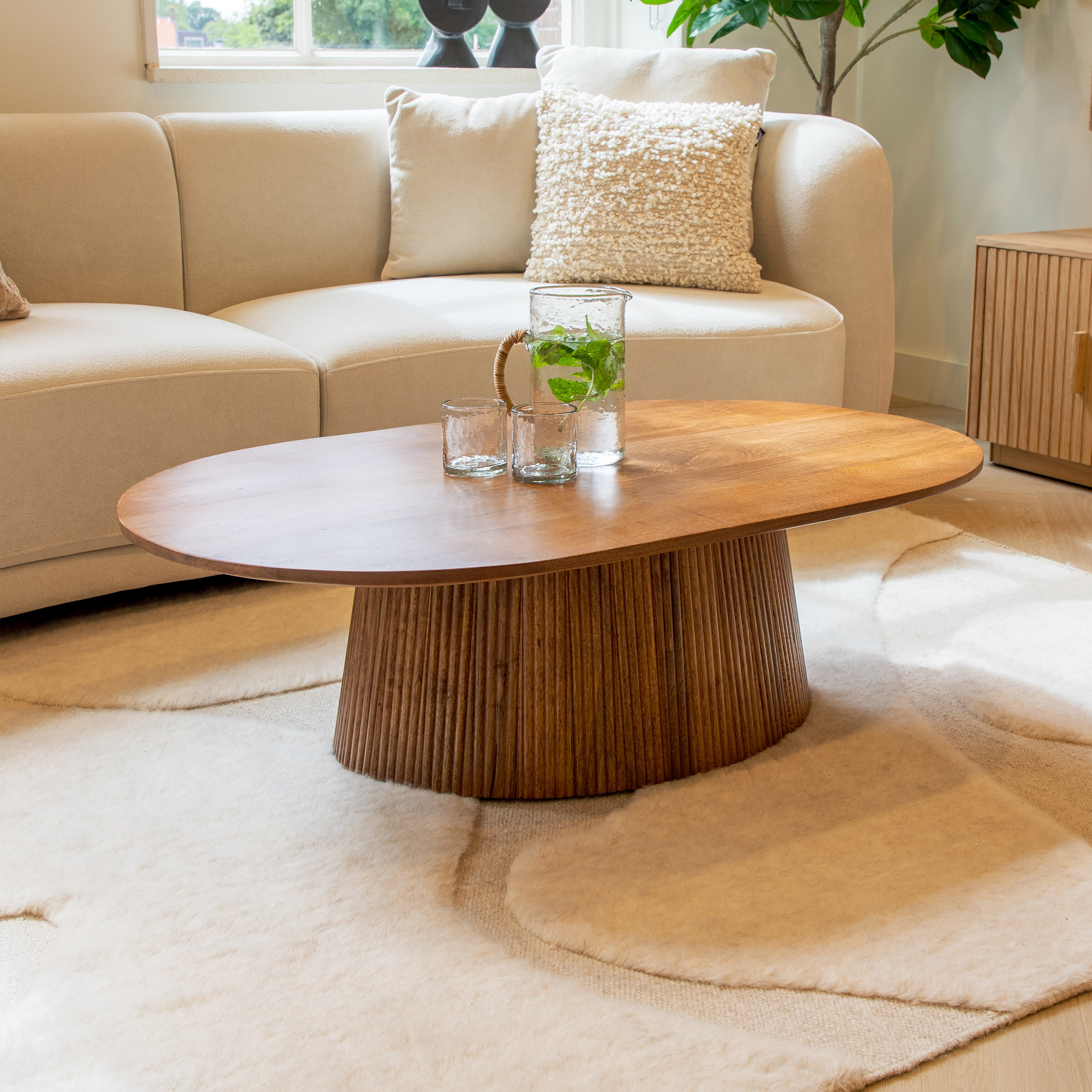 Sohome Ovale Salontafel 'Olav' Mangohout