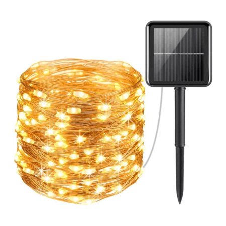 Solar String Light 10 meter - 3000K warm wit licht - IP44 Waterdicht - Twinkle effect - 4 Lichtmodi - 1200 Lumen | HOFTRONIC
