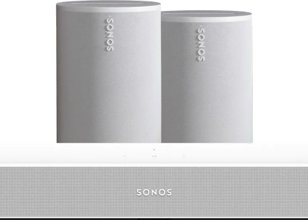 Sonos Beam Gen2 Wit + 2x Era 100 Wit
