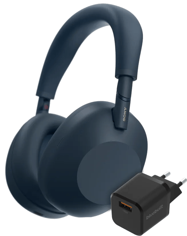 Sony WH-1000XM6 Blauw + BlueBuilt Quick Charge Oplader