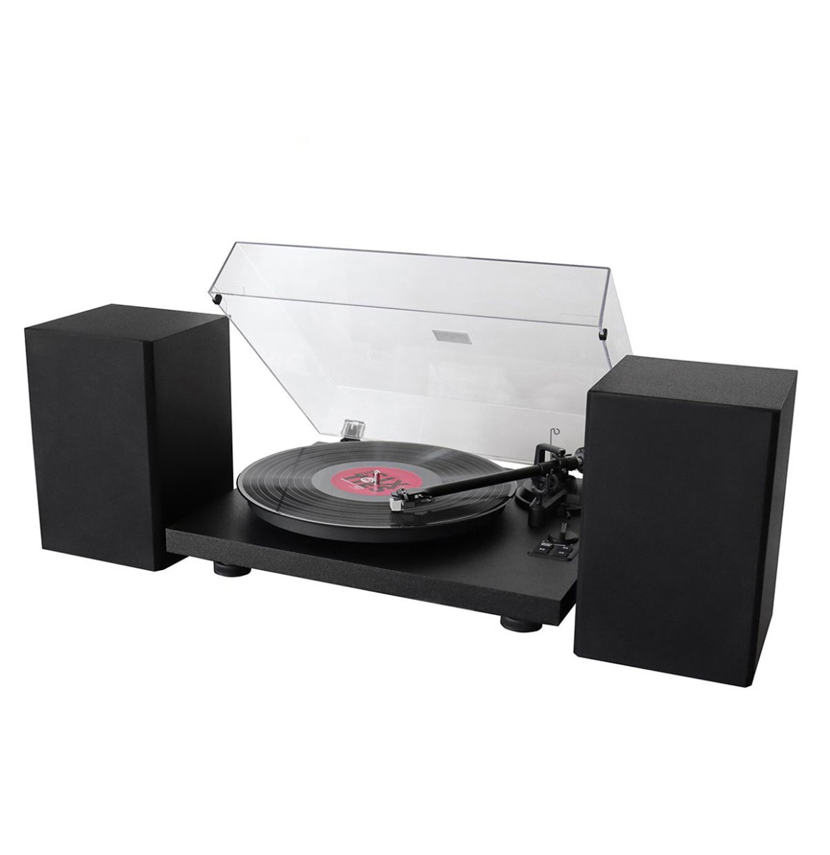 Soundmaster Elite Line PL711SW Platenspeler met Speakers - Zwart | Fiftiesstore