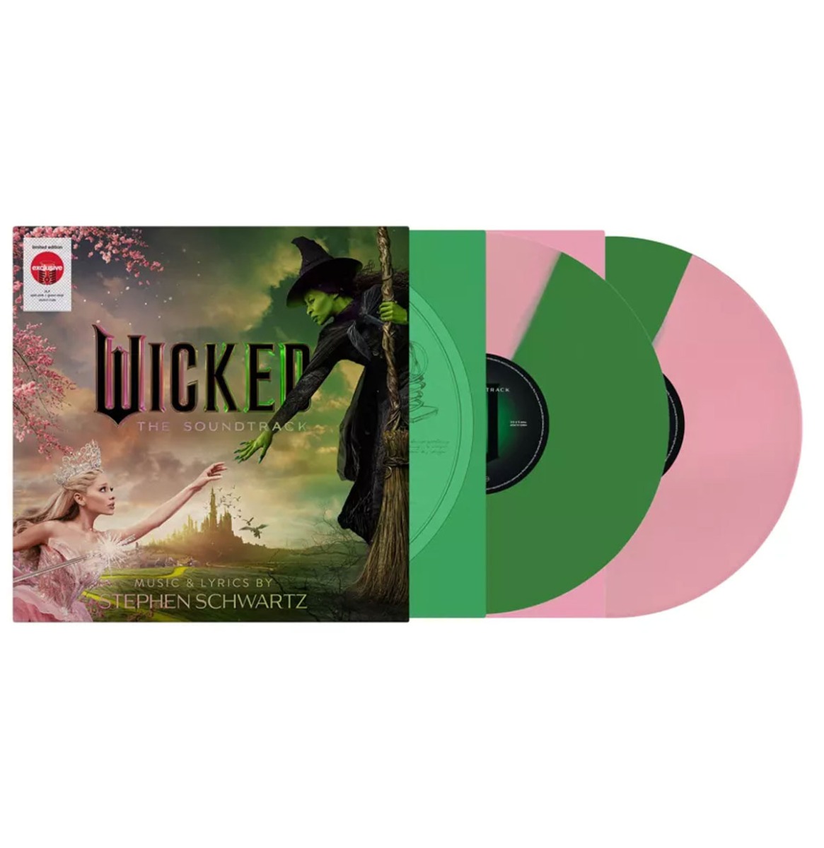 Soundtrack: Ariana Grande & Cynthia Erivo - Wicked (Roze & Groen Split Vinyl) (Target Exclusief) 2 (LP) | Fiftiesstore