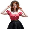 Spanish Peasant Top Red Bandana Print-XS | 49% korting | Pinup Couture
