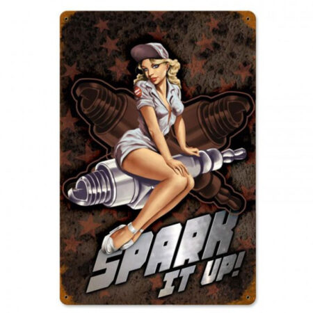 Spark it Up! Pin-Up Zwaar Metalen Bord | Fiftiesstore