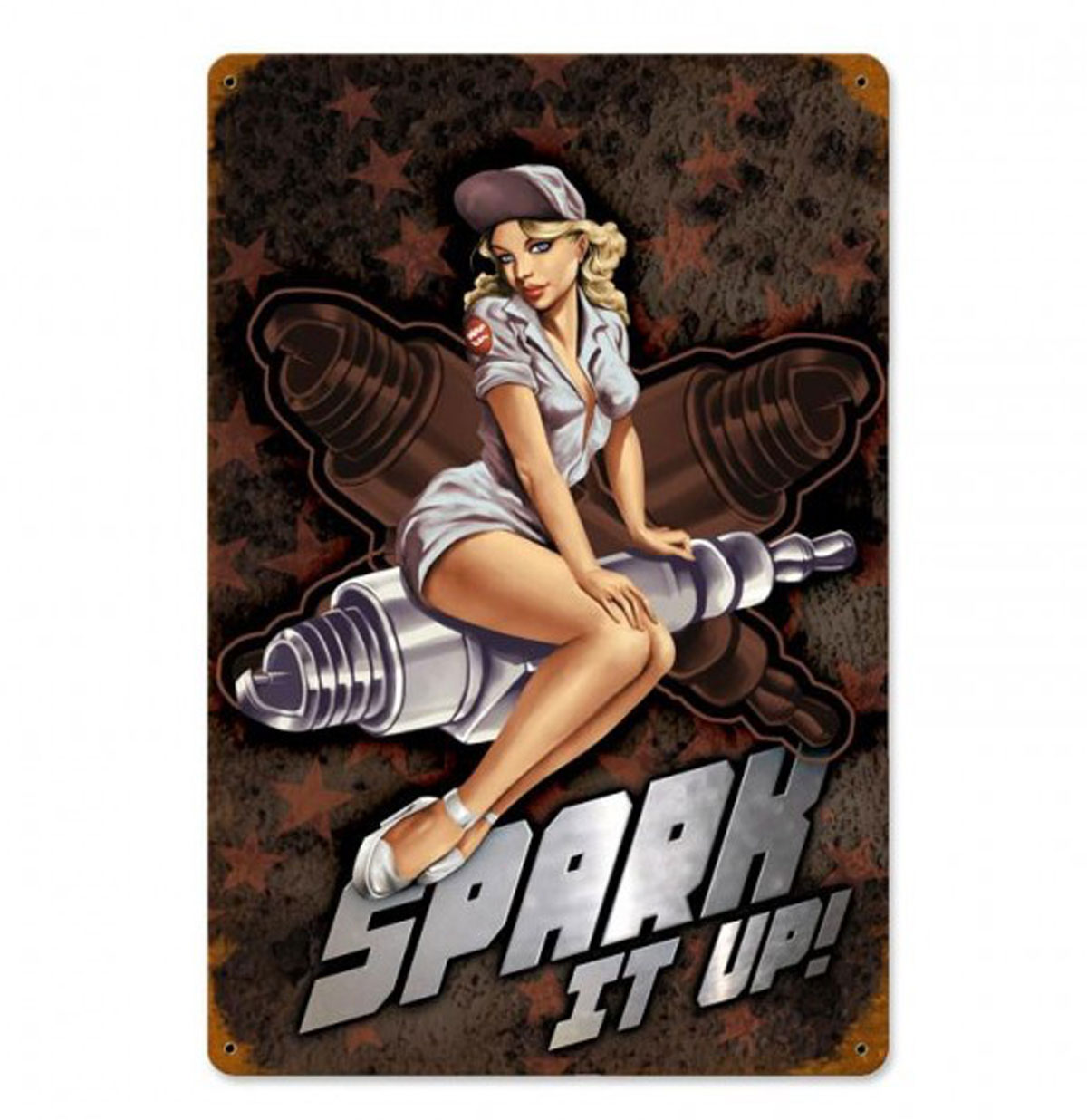 Spark it Up! Pin-Up Zwaar Metalen Bord | Fiftiesstore