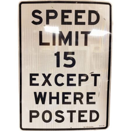 Speed Limit 15 Except Where Posted Metalen Straatbord - Origineel - 107 x 77 cm | The Dutch Pickers