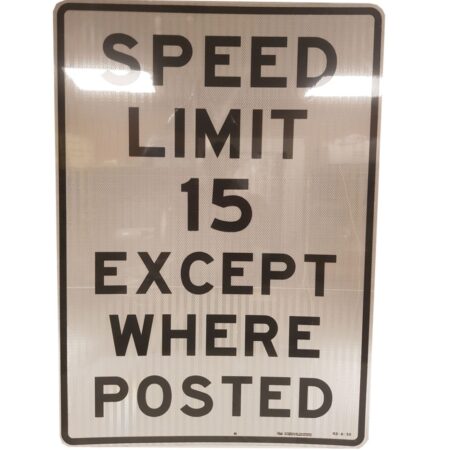 Speed Limit 15 Except Where Posted Straatbord - Origineel | The Dutch Pickers