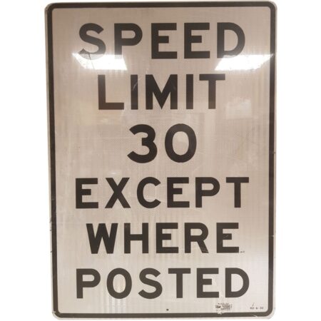 Speed Limit 30 Except Where Posted Straatbord - Origineel | The Dutch Pickers