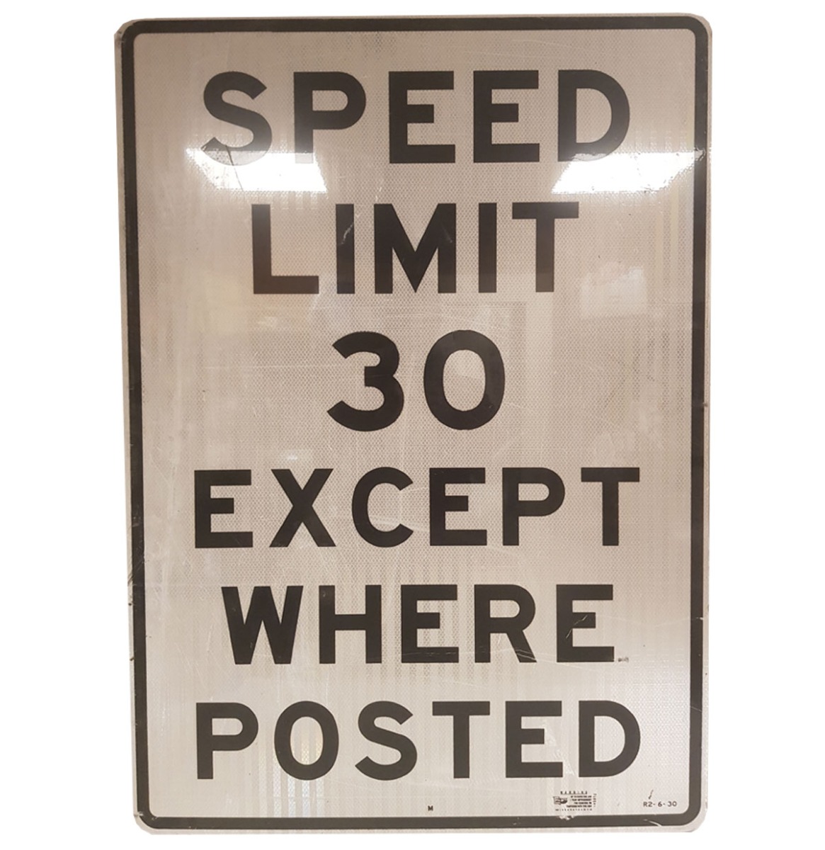 Speed Limit 30 Except Where Posted Straatbord - Origineel | The Dutch Pickers