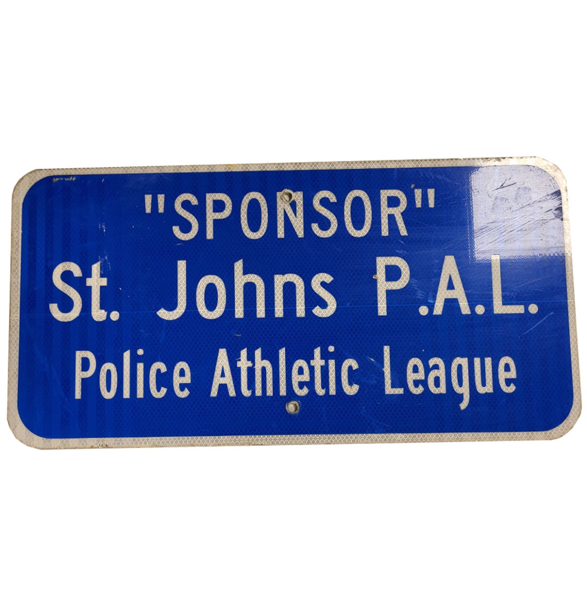 Sponsor St. Johns P.A.L. Police Athletic League Metalen Straatbord - Origineel - 61 x 31 cm | The Dutch Pickers