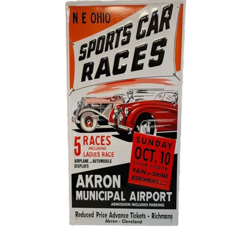 Sports Car Races Stalen Bord Met Relief - 60 x 30cm | Fiftiesstore