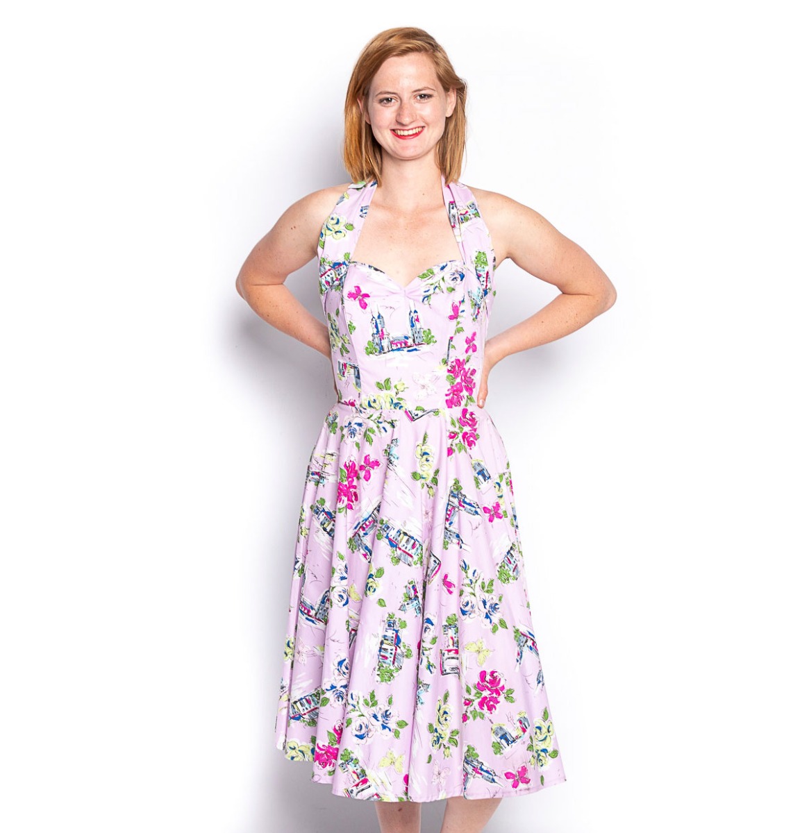 Spring Halter Swing Dress Purple-M | 24% korting | Vivien of Holloway
