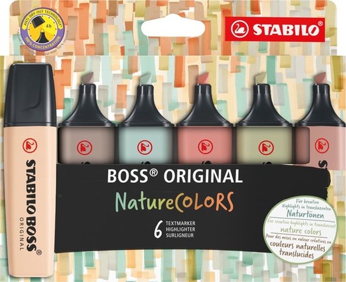 Stabilo Boss Naturecolors Etui 6 Kleuren | Stabilo