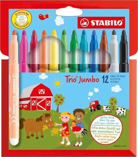 Stabilo Jumbo Viltstiften 12 Stuks | Stabilo