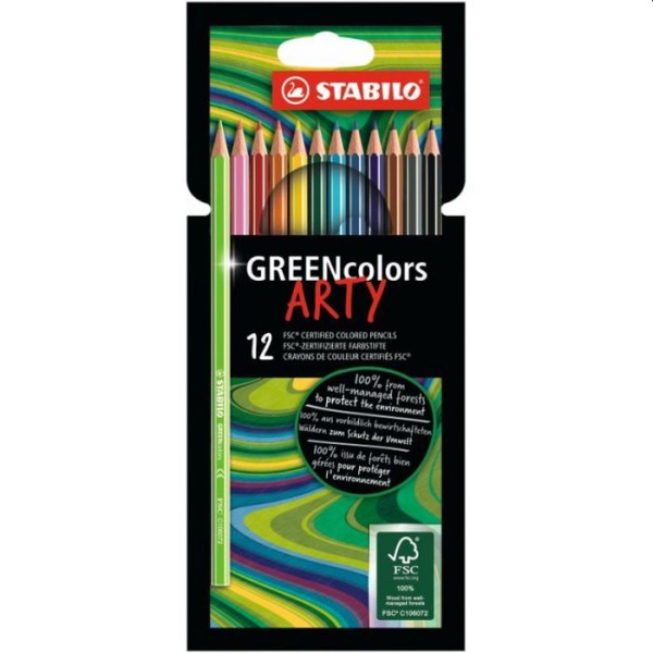 Stabilo greencolors kleurpotloden arty etui 12 stuks | Stabilo