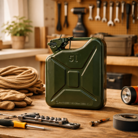 Stalen Jerrycan 5L - Groen - Hoogwaardig staal - Decoratief Item - Origineel Cadeau | GELG