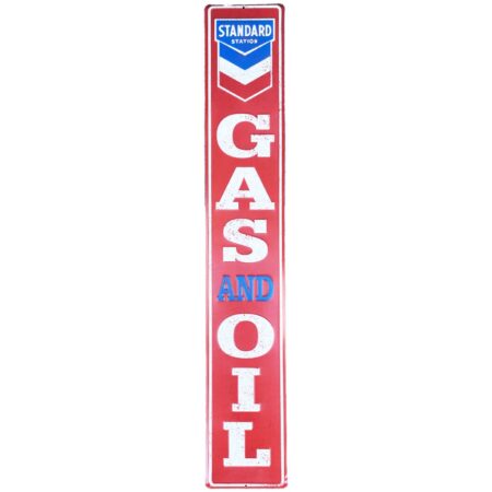 Standard Station Metalen Straatnaambord "Gas & Oil" - 91 x 15 cm | Standard Oil Gas
