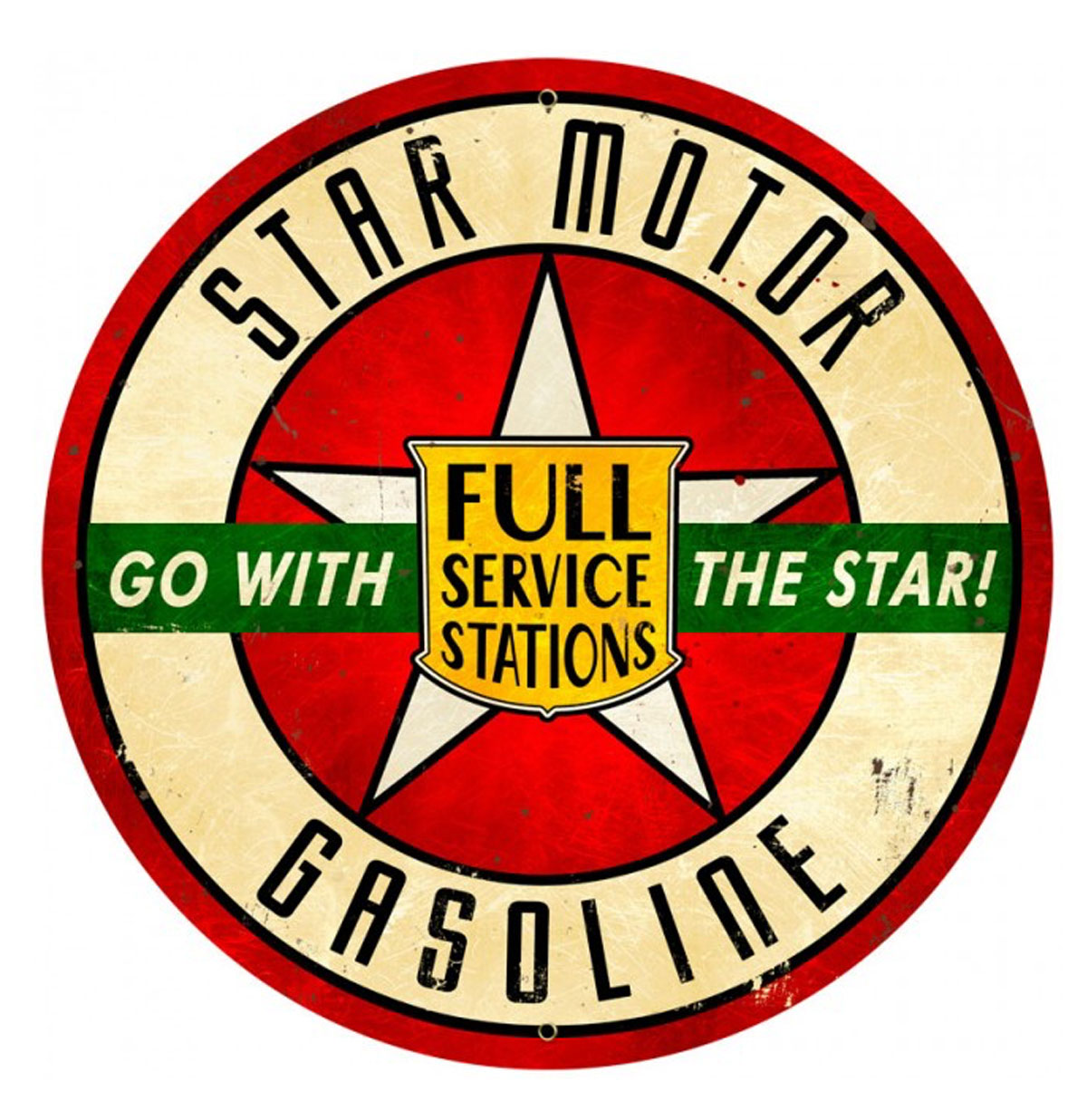 Star Motor Gasoline Zwaar Metalen Bord | Fiftiesstore