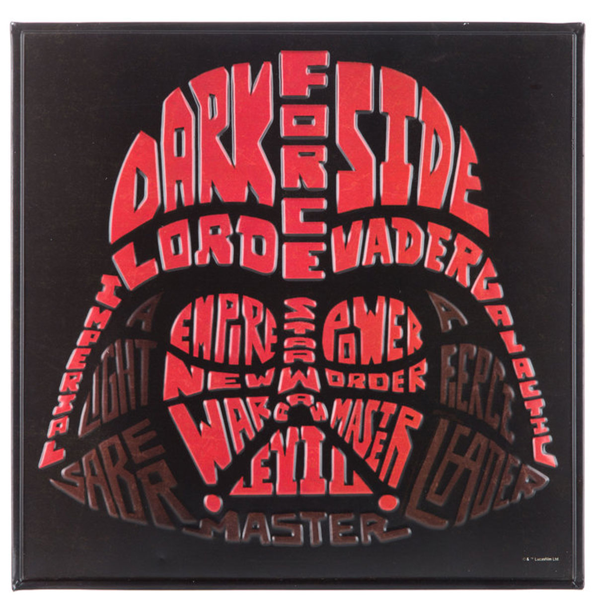 Star Wars Darth Vader Word Art Reliëf Tinnen Bord 30 x 30 cm LAATSTE STUKS | 21% korting | Fiftiesstore