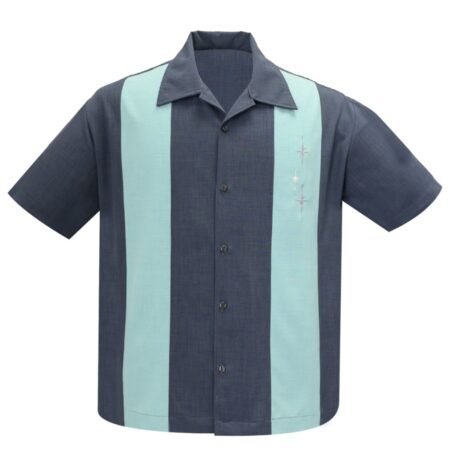 Steady 3 Star Panel Shirt Charcoal Mint-XXL | Steady Clothing