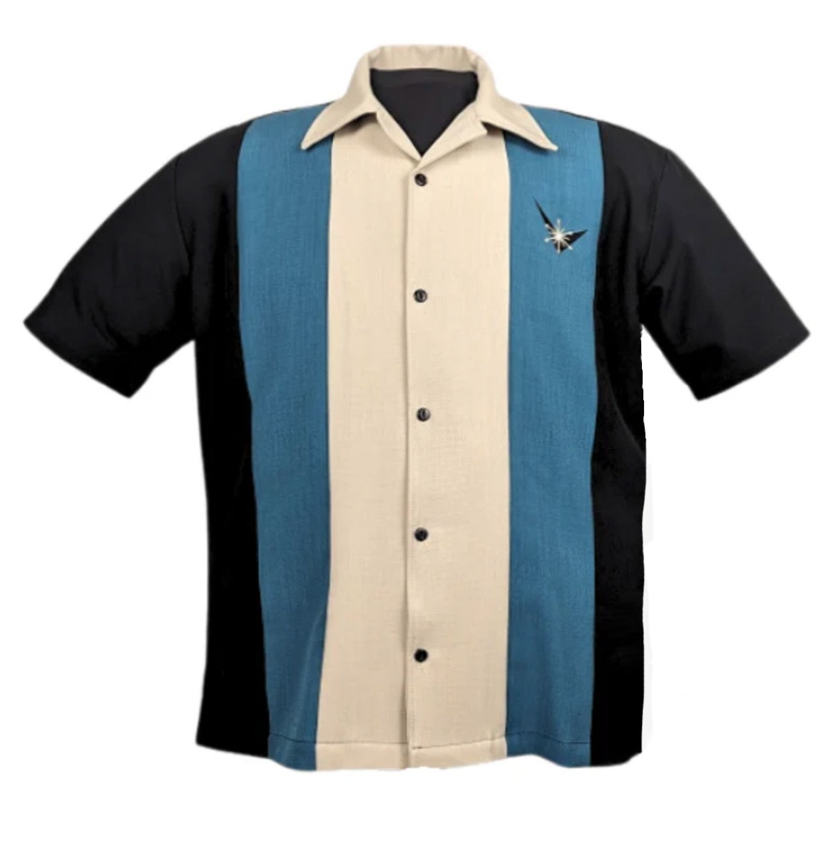 Steady Atomic Mad Men Shirt Black Pacific Stone-M | Steady Clothing