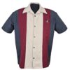 Steady Atomic Mad Men Shirt Charcoal Burgundy Stone-3XL | Steady Clothing