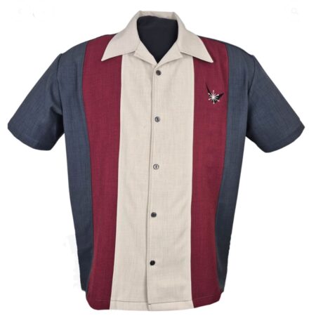 Steady Atomic Mad Men Shirt Charcoal Burgundy Stone-3XL | Steady Clothing