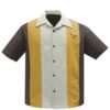 Steady Atomic Mad Men Shirt Coffee / Mustard / Stone-XXL | Steady Clothing