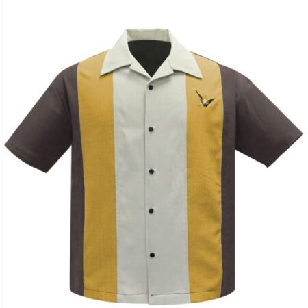 Steady Atomic Mad Men Shirt Coffee / Mustard / Stone-XXL | Steady Clothing