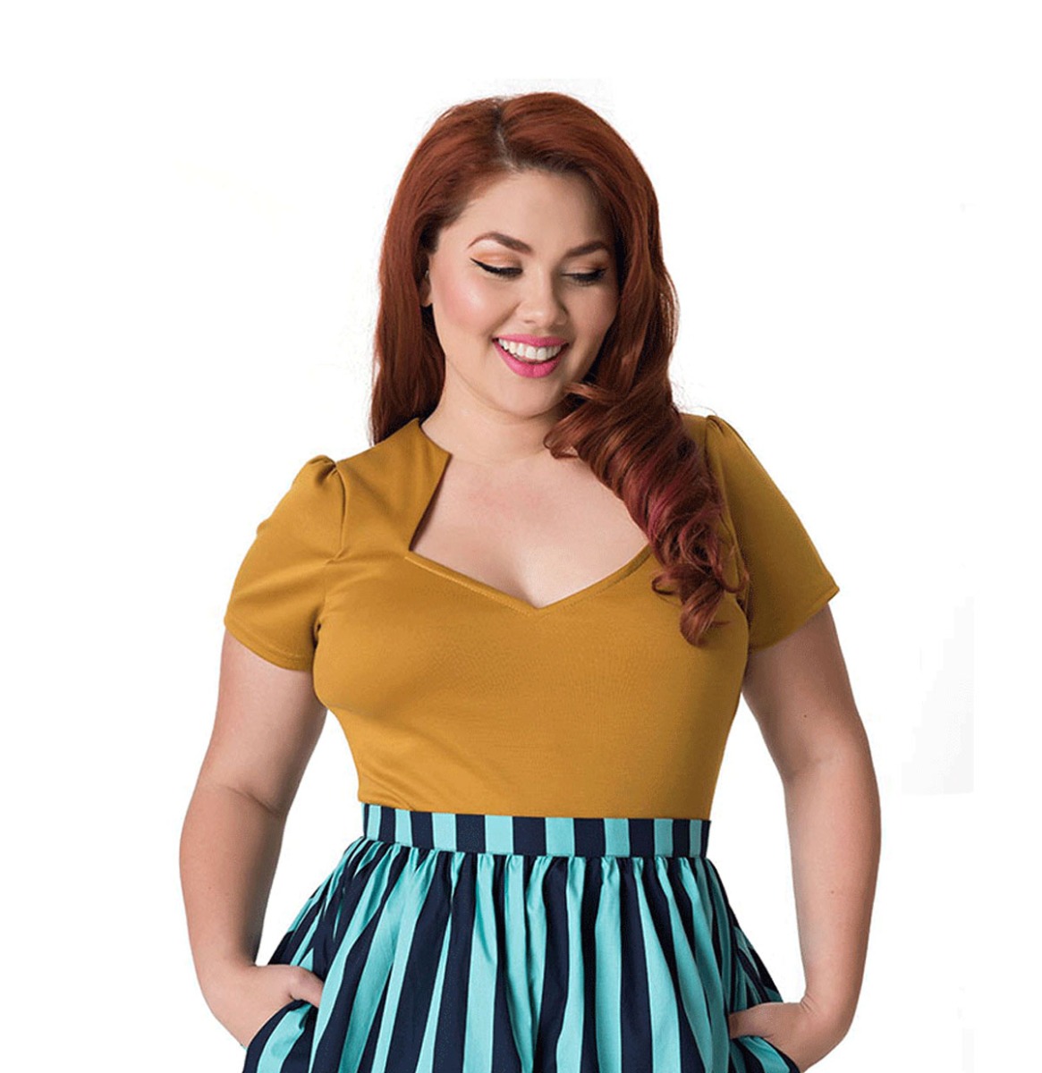 Steady Clothing Sophia Top Mustard-XXXL | Steady Clothing