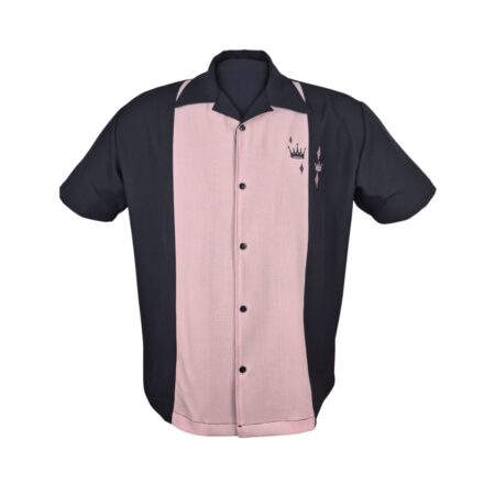 Steady Contrast Crown Shirt Black Pink-2XL | Fiftiesstore