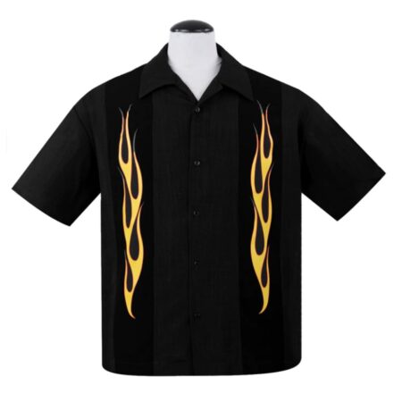 Steady Flame 'n Hot Shirt Black Orange -XL | Steady Clothing