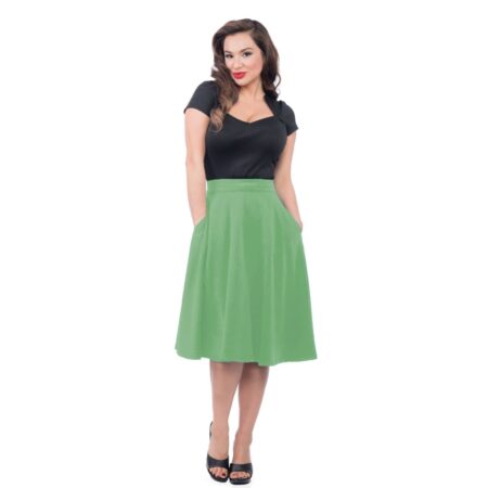 Steady High Waist Thrills Skirt Kelly Green-XL | Steady Clothing