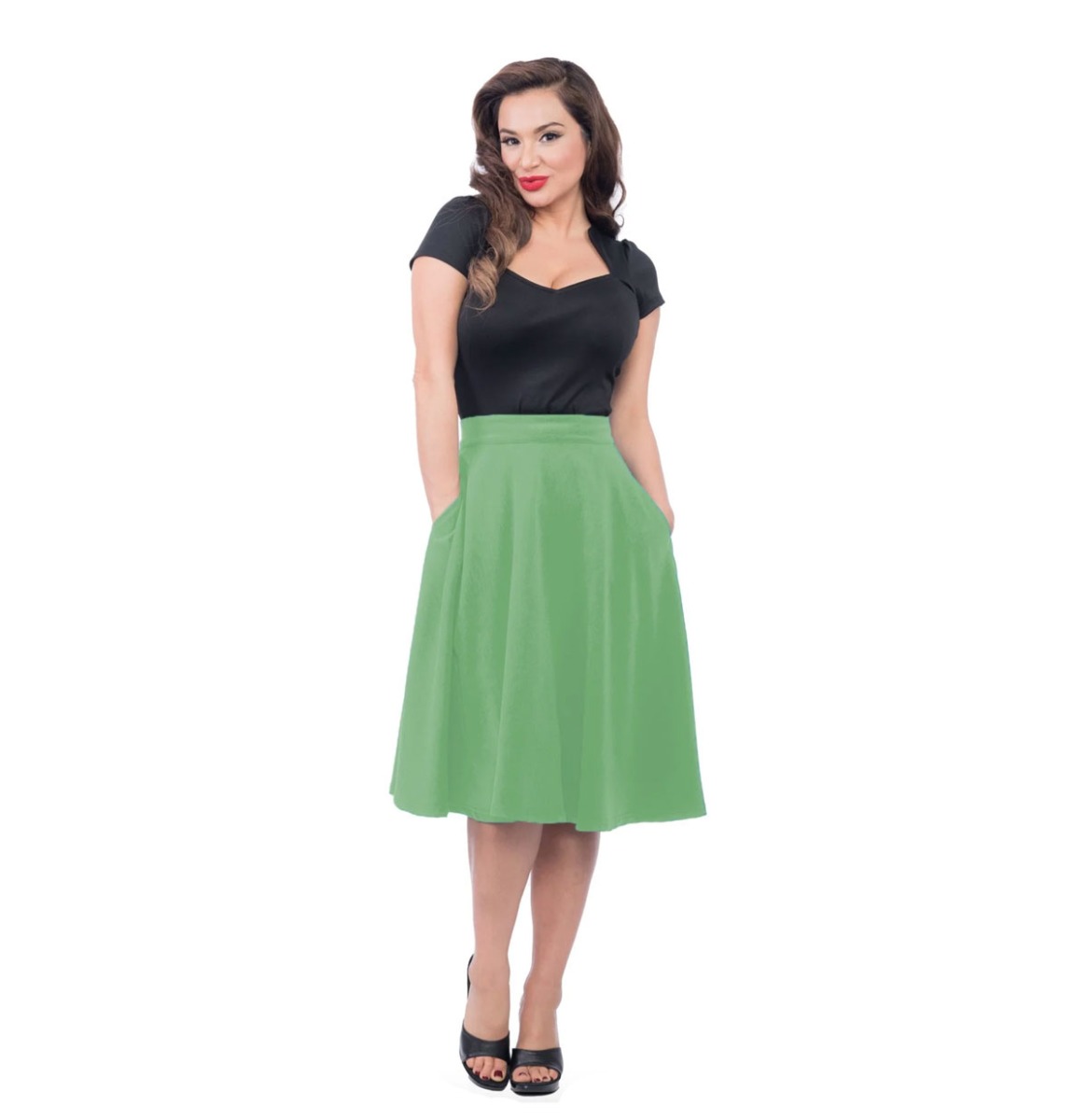 Steady High Waist Thrills Skirt Kelly Green-XL | Steady Clothing