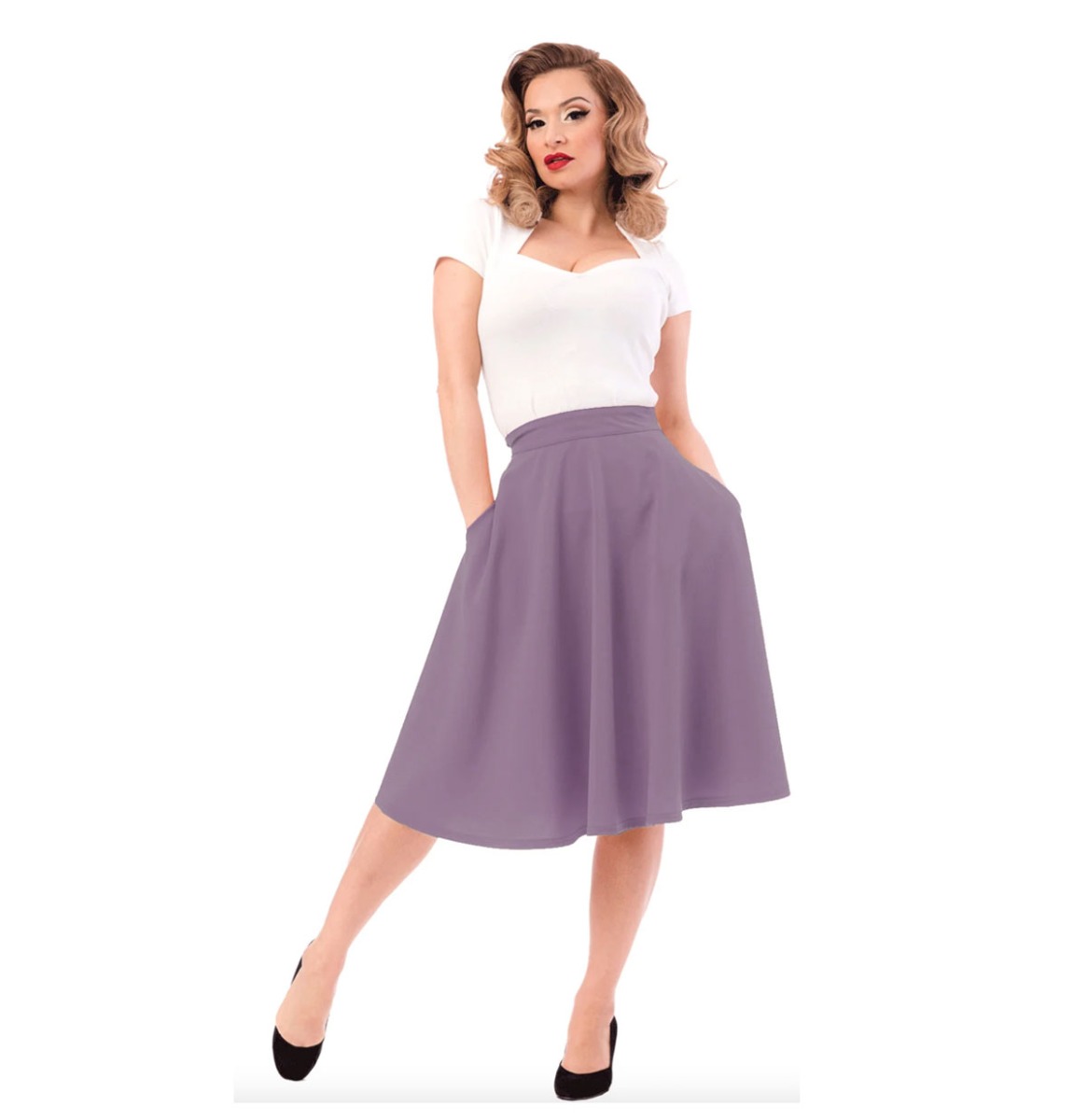 Steady High Waist Thrills Skirt Lilac-M | Steady Clothing