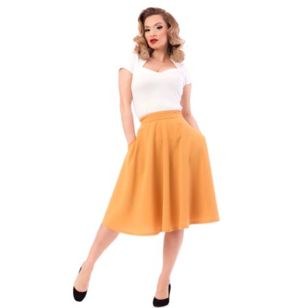 Steady High Waist Thrills Skirt Mustard-L | Steady Clothing