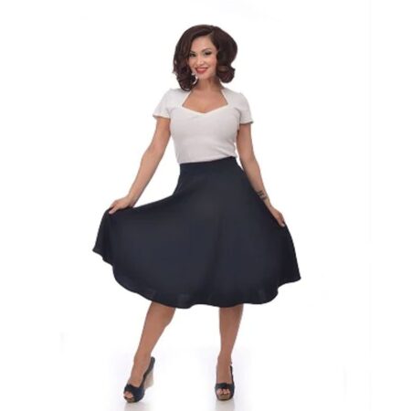 Steady High Waist Thrills Skirt Navy-L | Steady Clothing