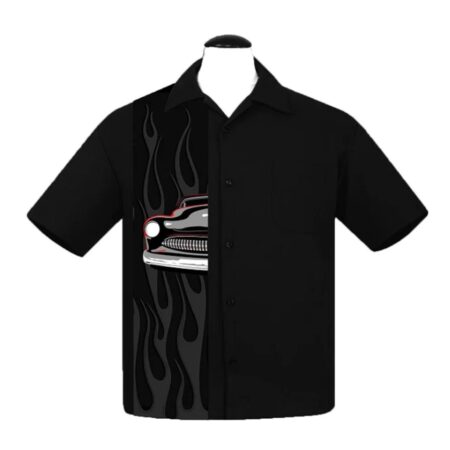 Steady Merc Flame Panel Shirt Black-L | Steady Clothing