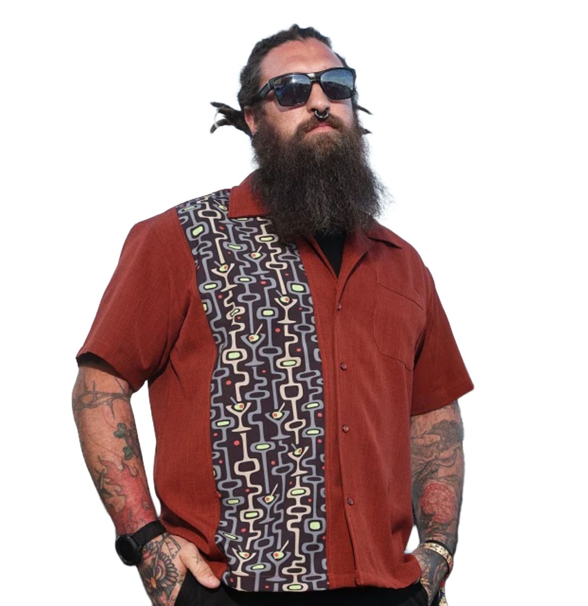 Steady Mod Martini Panel Shirt Rust -2XL | Steady Clothing