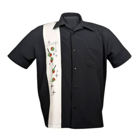 Steady Olive Pick Panel Shirt Black-2XL | Steady Clothing