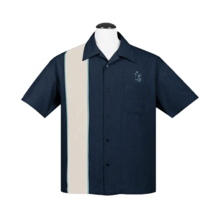 Steady Palm Spring Cocktail Shirt Denim Cream Aqua -XL | Steady Clothing