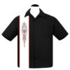 Steady Pinstripe V8 Racer Shirt Black White -3XL | Fiftiesstore